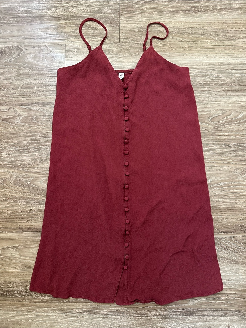 BP Button-Front Spaghetti Strap Dress